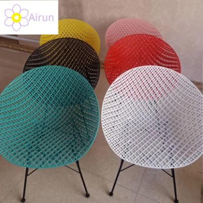All Weather Indoor Outdoor Cheap White Plastic Chairs with Metal Legs Oval Weave Lounge Patio Outdoor Dining Chairs