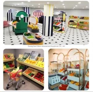 Children Indoor Play Area Equipment Furniture Set Kids Wooden Pretend Play Supermarket Shelves for Shopping Mall Play Centre
