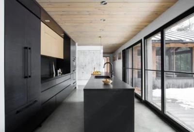 Durable Matt Black Cupboard Modern Furniture Plywood MDF Kitchen Cabinets