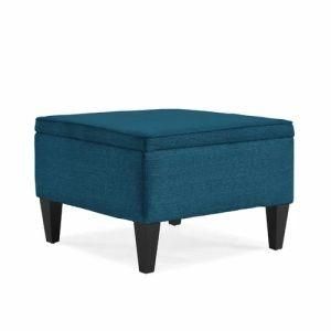 Modern Chinese Wooden Fabric Home Office Hotel Outdoor Bedroom Living Room Furniture Storage Ottoman Square Pouf Sofa Chair Table