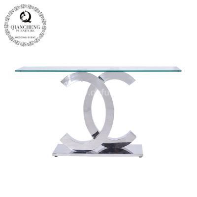 Modern Home Furniture Stainless Steel Silver Console Table