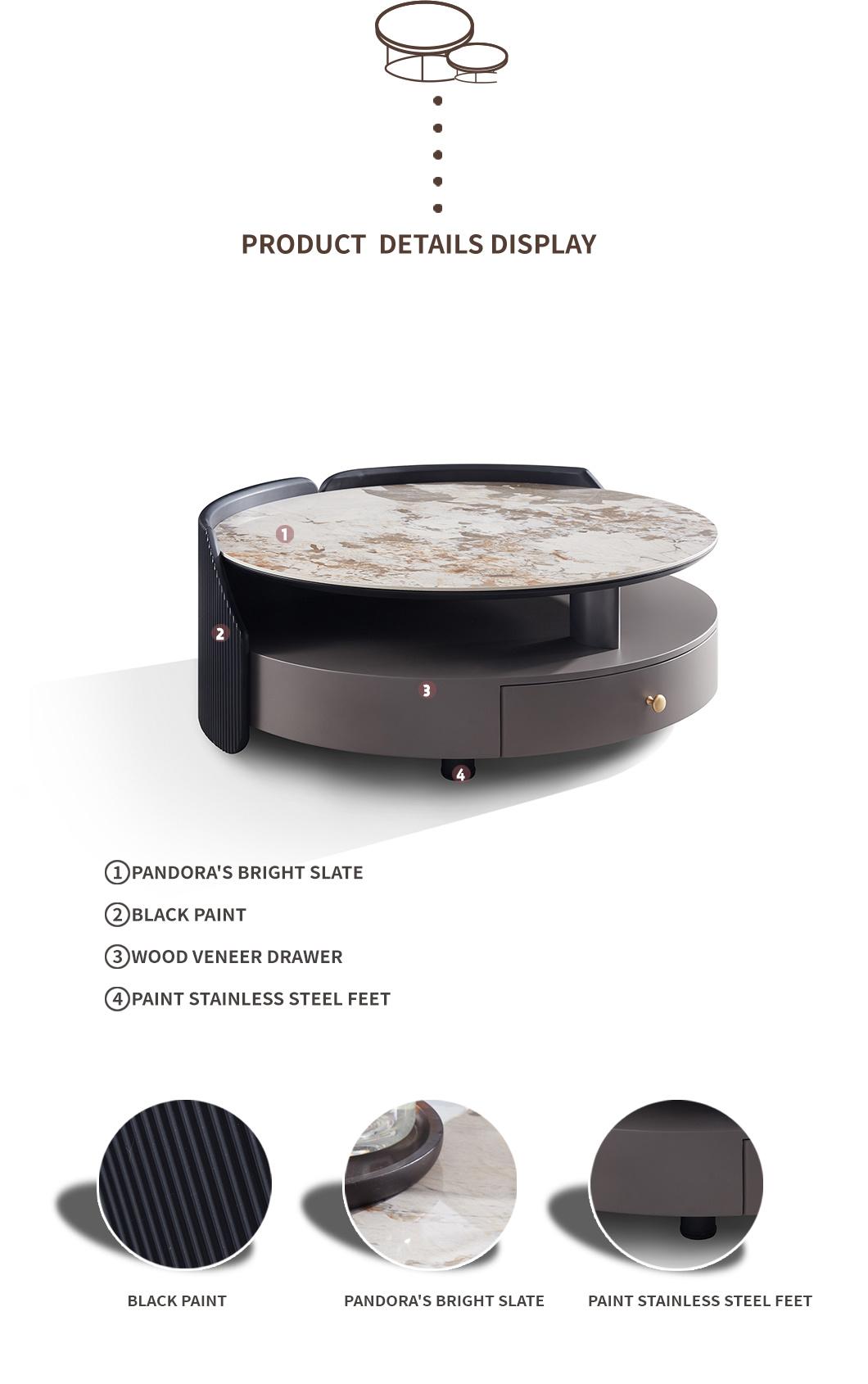 Pandora′s Bright Marble Tea Table Home Furniture