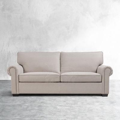 Loose Back Fabric Couch Soft Seating Modern Upholstered Home Furniture Rolled Arm Lancaster Sofa Set for Living Room