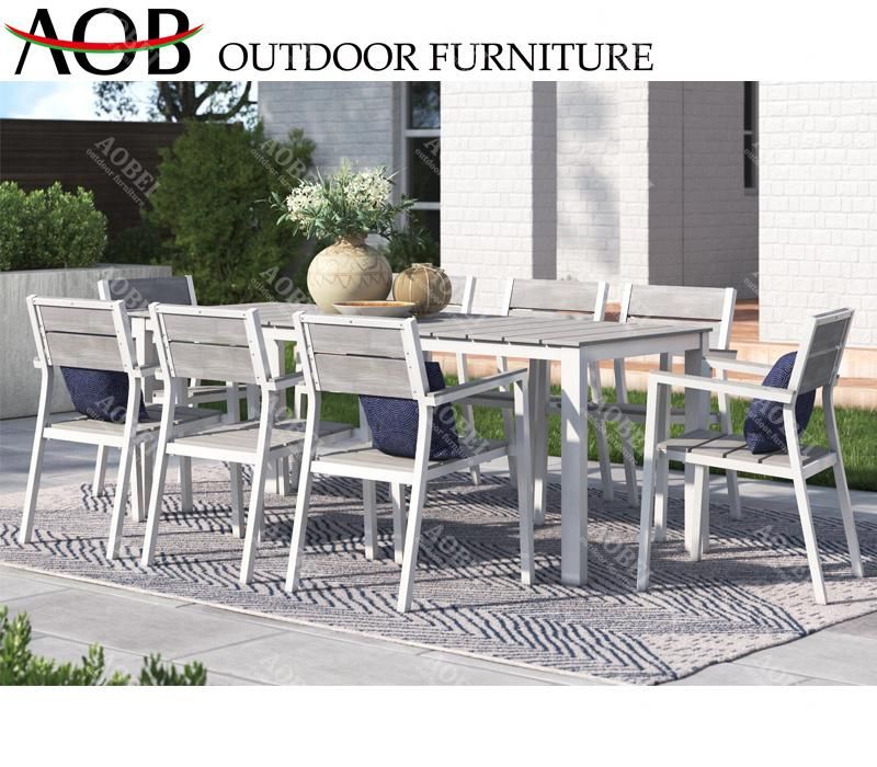Modern Exterior Outdoor Garden Bar Home Hotel Restaurant Dining Chair Table Set Furniture with Polywood