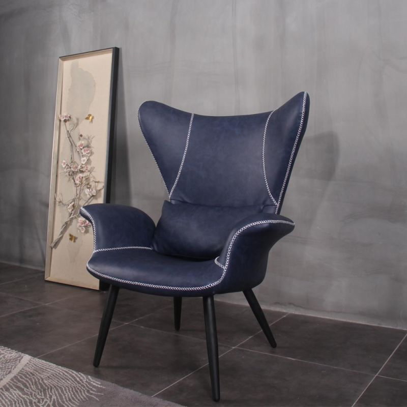 Modern Good Quality Luxury Italian Style Living Room Leather Fabric Leisure Chair For Sale