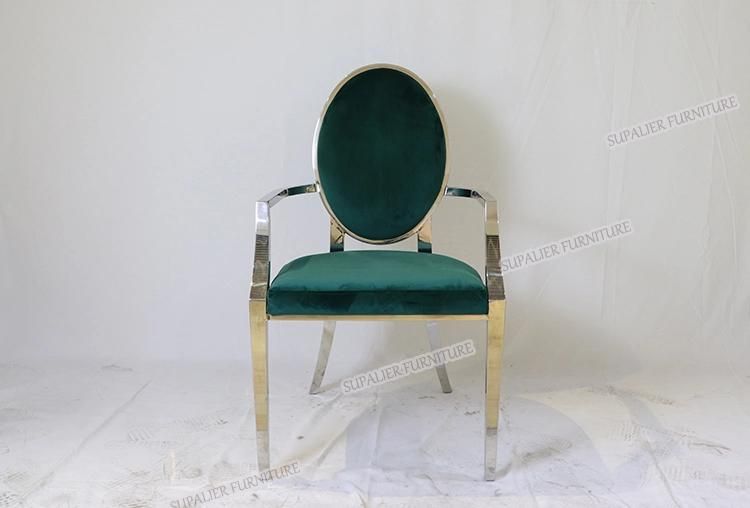 Metal Frame Armrest Dining Chair for Hotel Wedding Event