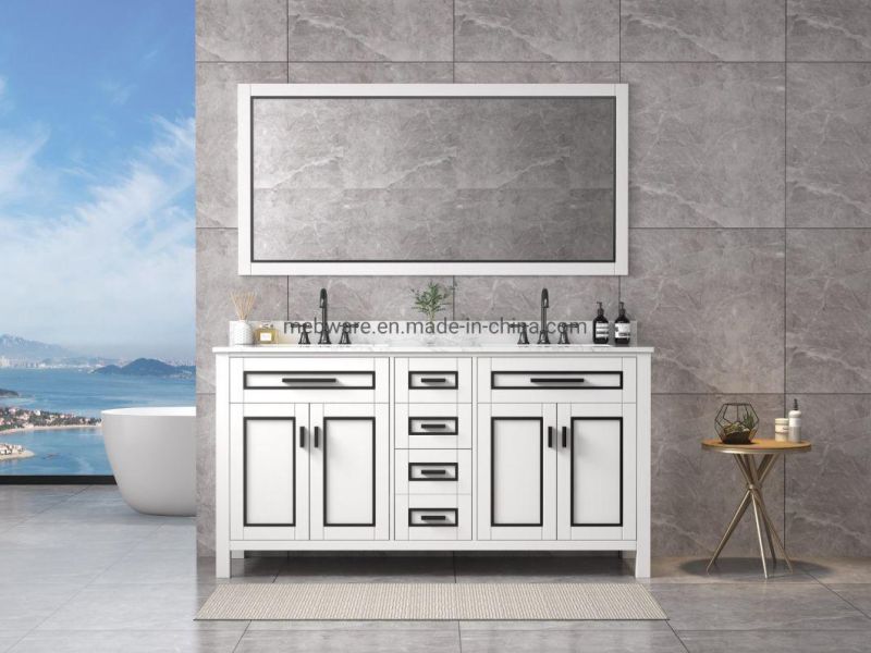 72inch White Vanity with Double Sinks with Mirror Sets