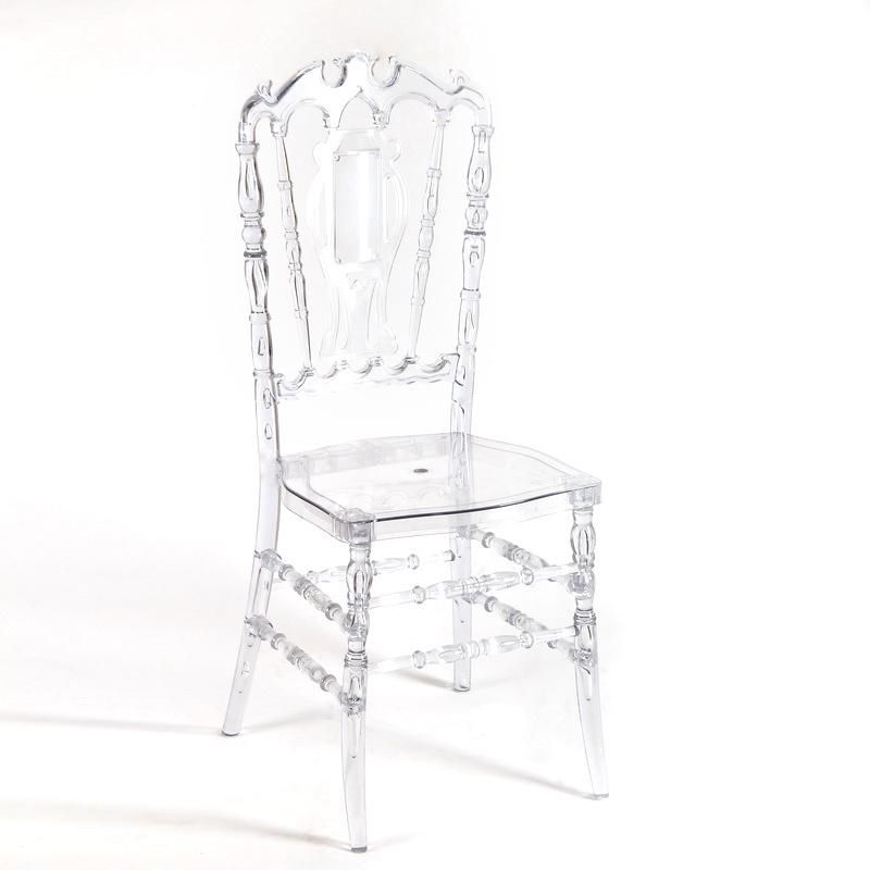 Modern Elegant Wedding Decoration Clear Acrylic Resin Royal Chiavari Chair