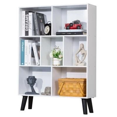 Black Bookshelf, 3 Tier Modern Bookcase with Legs, Bookshelves Wood Storage Shelf, Rustic Open Book Shelves Cube