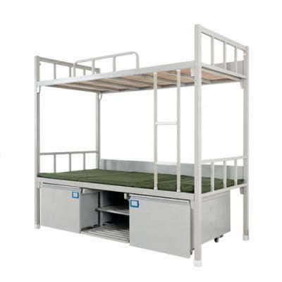 Affordable School&Dormitory Metal Steel Bunk Bed with Storage Cabinet