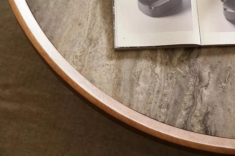 Nordic Fashion Living Room Furniture Set Round Wood MDF Coffee Table Metal Frame