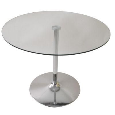 Factory Price Modern Home Small Round Clear Tempered Glass Round Side Dining Table