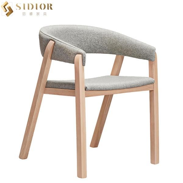 Nordic Ultra Modern Dining Chairs Solid Wood Upholstered Chair for Restaurant