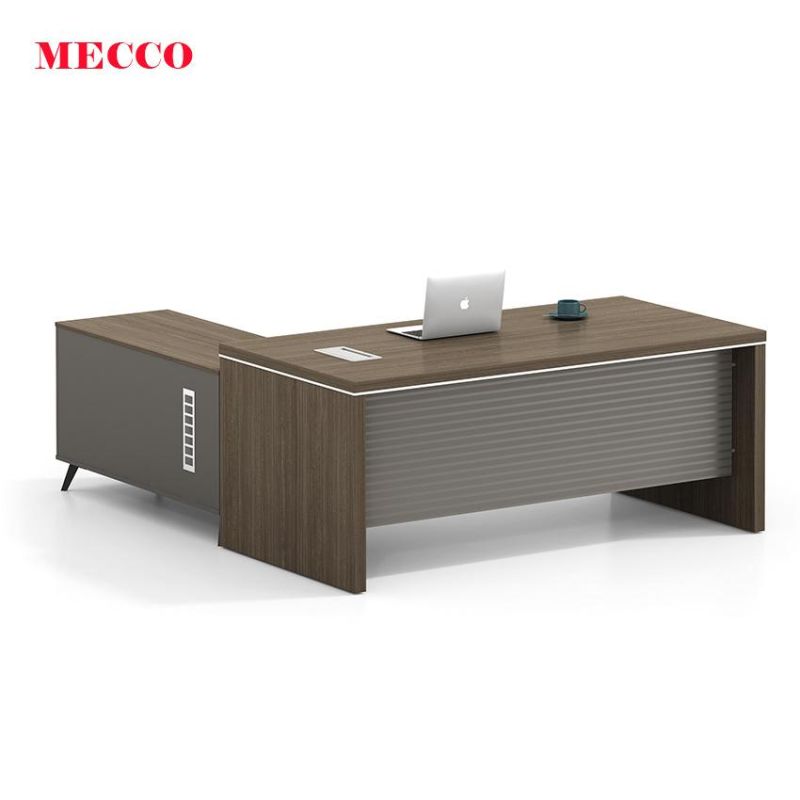 L Shaped Boss CEO Manager Desk Executive Wooden Office Table