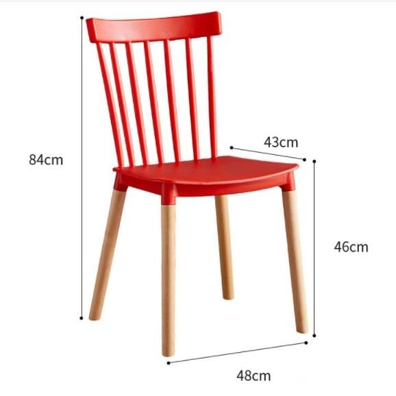 Best Price Modern Outdoor Plastic Dining Windsor Chair with Wooden Leg