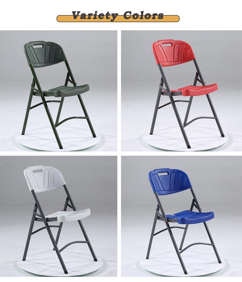 Modern Blow Molding Design Iron Tube Fram Folding Plastic Chairs for Outdoor