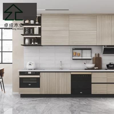 Gray MDF Kitchen Cabinet with Hinge and Handle