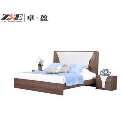Modern Home Furniture MDF Bed Simple Design Wooden Bed for Project or Dormitory