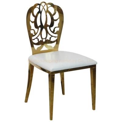 Modern Hotel Furniture Dome Back Stacking Banquet Chair Dining Chair Outdoor Garden Restaurant Gold Metal Chair for Living Room