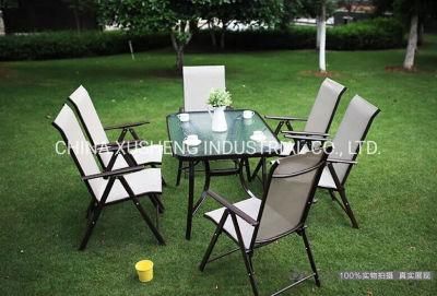 Modern Outdoor Restaurant 6 Seaters Furniture Coffee Shop Chair and Table Set