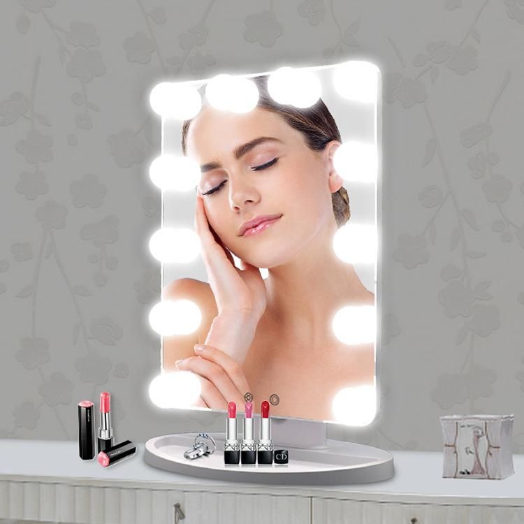 Beauty Makeup Mirror 12 Dimmable LED Bulbs for Personal Care