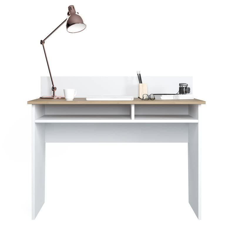 Modern Engineered Wood Office Desk with Storage in Oak
