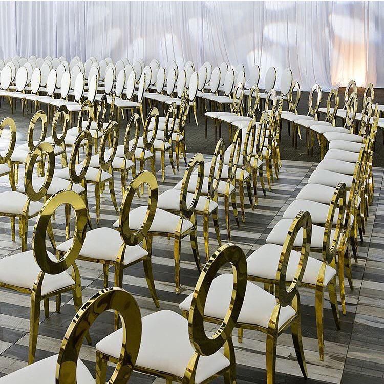 Hot Sale Stainless Steel Banquet Wedding Round Back Dinner Chairs