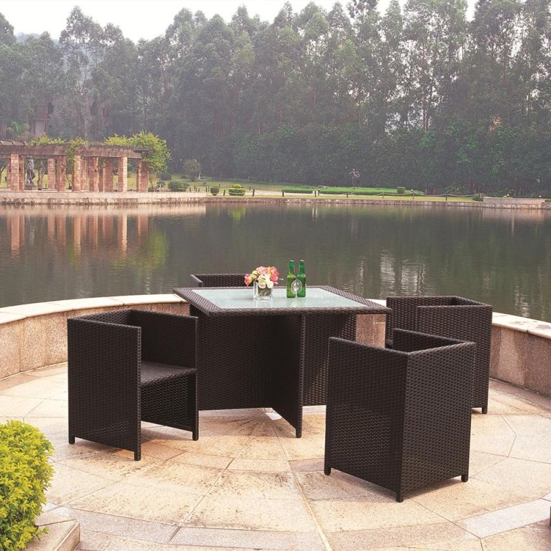Hot Sale Modern Style Cheap Outdoor Rattan Patio and Garden Wicker Dining Round Table and 2 Chair Furniture Set