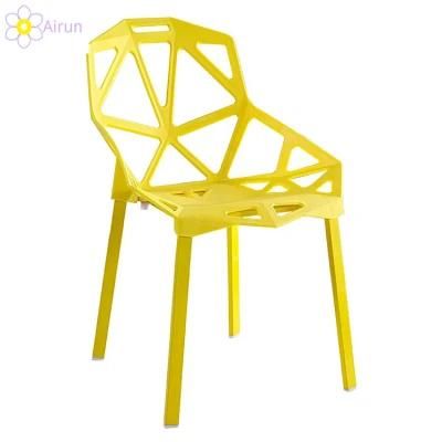 Metal Leg Stacking Plastic Armless Dinner Design Coffee Chair