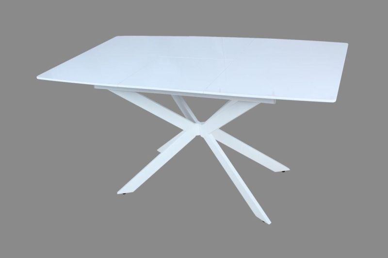 Wholesale Home Dining Room Furniture MDF Gloss Painting Top Extendable Dining Table
