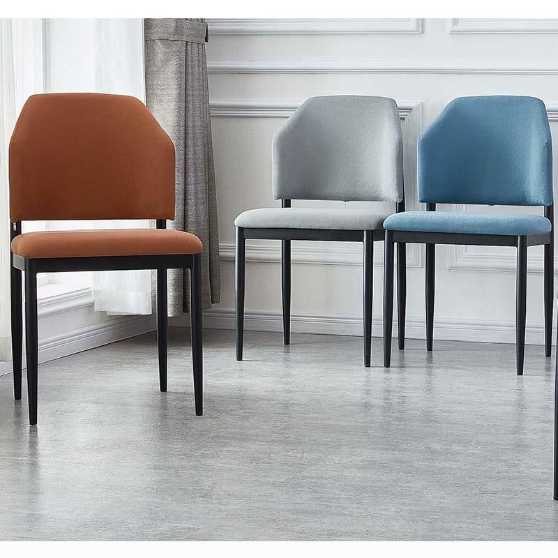 Home Restaurant Leisure Furniture Colored Velvet Fabric Dining Chair with Metal Legs