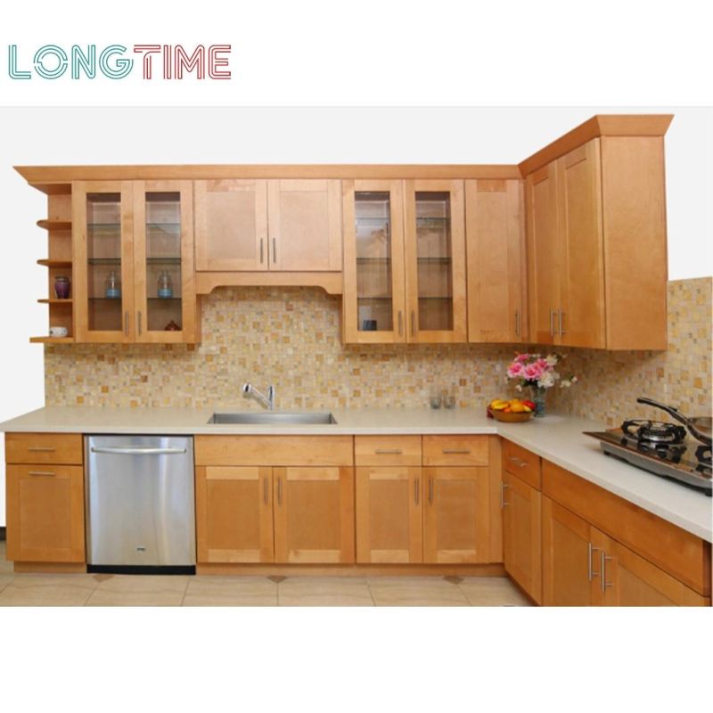 Classic Wood Grain Color Affordable Price Home Furniture Melamine Finish MDF Door Panel Cheap Kitchen Cabinets