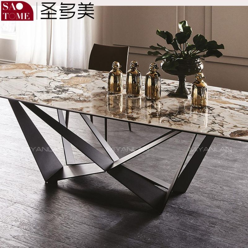 Modern Living Room Dining Room Furniture High-Grade Rock Plate Dining Table
