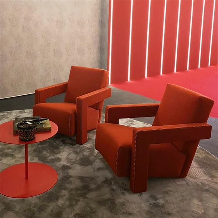 Modern Home Furniture Leisure Velvet Fabric Wooden Single Sofa Chair for Hotel Living Room
