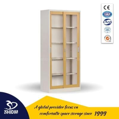 Clear View Modern Steel Cabinet Cupboard Office Furniture Glass Sliding Metal Filing Cabinet Office Bookcase