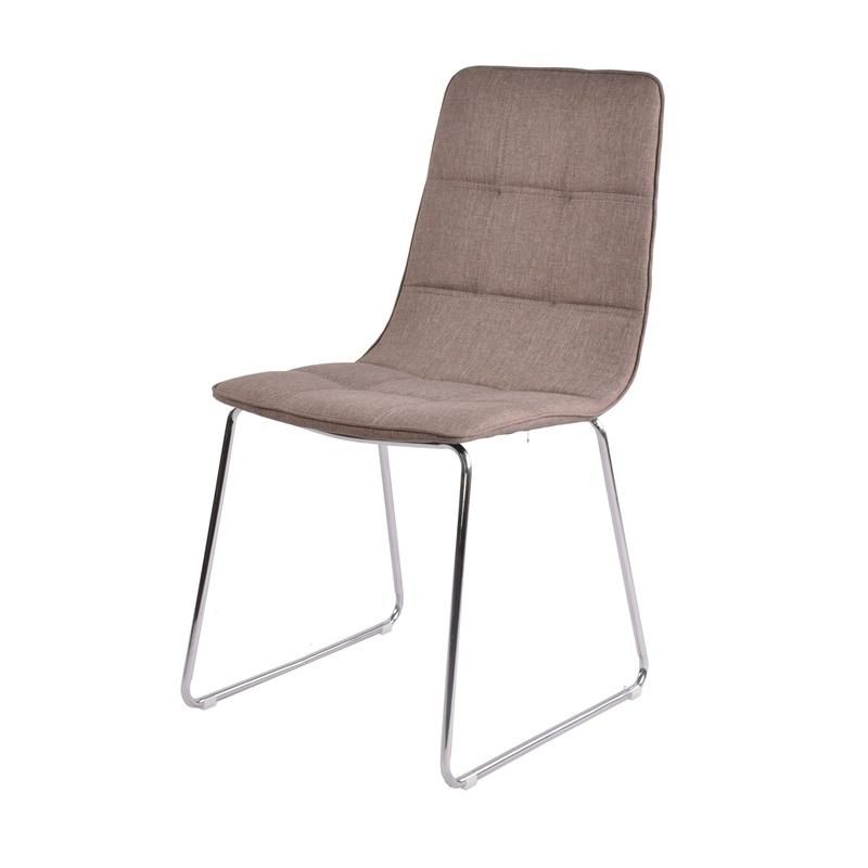 Scandinavian Fabric MID Century Dining Chair with Chrome Leg