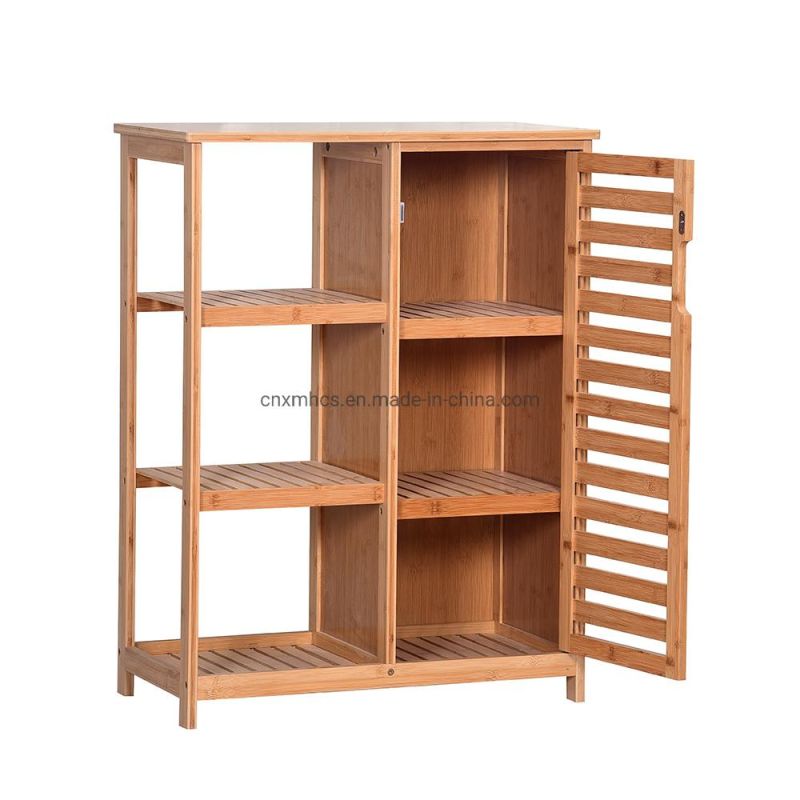 Multipurpose Bamboo Storage Cabinets Living Room Cabinet with 3 Tier Shelves, Shoe Organizer Shoe Rack Entryway Shoe Cabinet Furniture