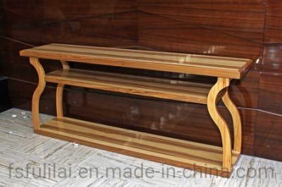 Manufactory for Hotel Furniture of Wooden Stainless Steel Flower Table Console Counter Table Reception Table
