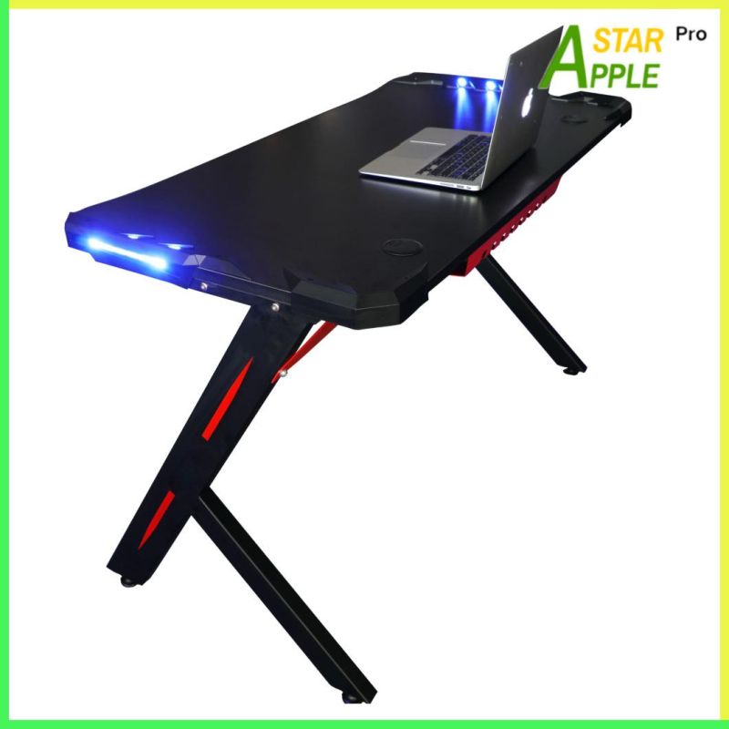 China Wholesale Market Furniture Glass Melamine Gaming Reception Modern School LED Standing Computer Boss Laptop Table Luxury Executive Gaming Office Desk