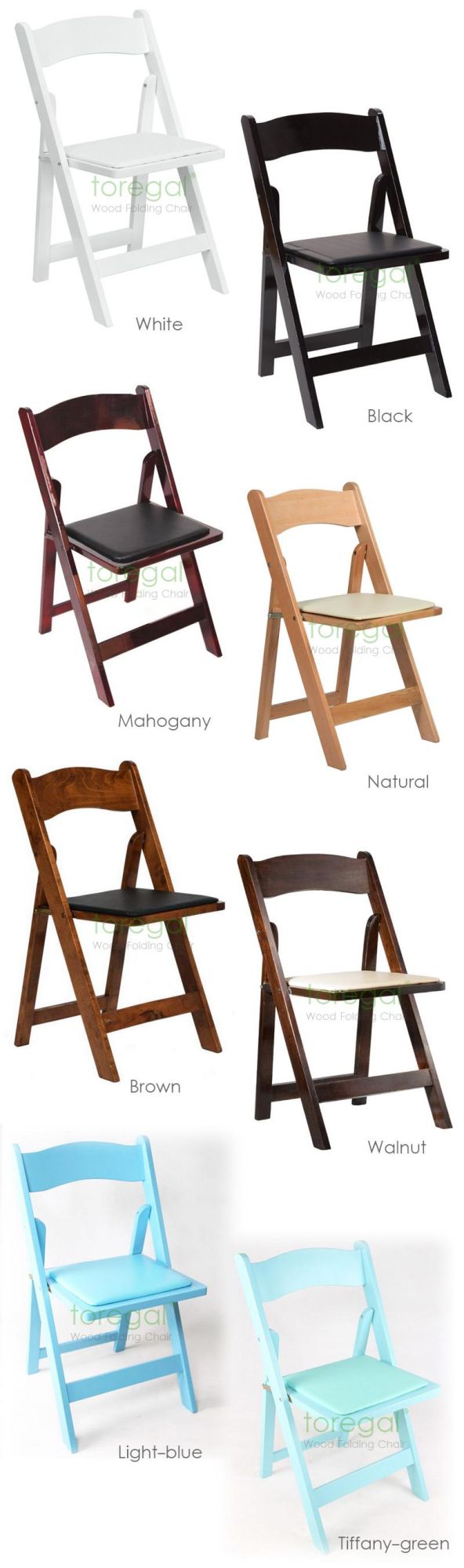 Modern Wedding Outdoor Natural Wood Folding Wimbledon Dining Padded Chair
