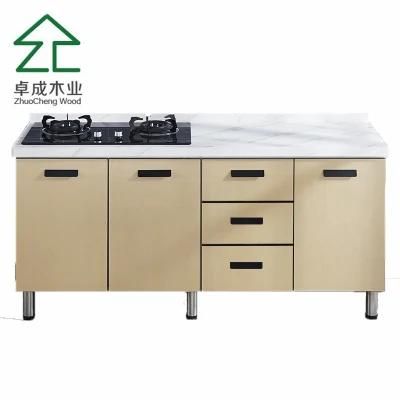 White Three Doors Three Drawers Sink Kitchen Cabinet