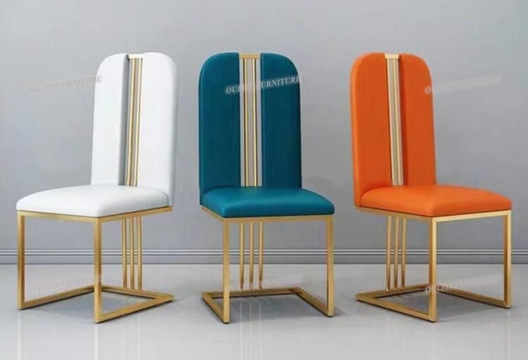 Luxury Gold Metal Legs Green Velvet Dining Chairs with Table Sets