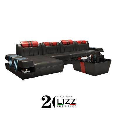 European Modern Genuine Leather Sectional Sofa Furniture Set