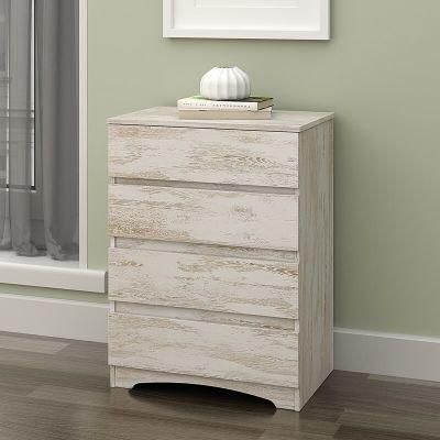 Classic Furniture Coffee Table Wooden Cabinet White Oak 4 Drawer Accent Chest Sideboard for Bedroom