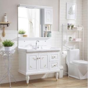 Modern Fashion Style Wall Mounted Bathroom Vanity with Two Legs