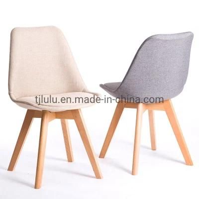 Modern Velvet Fabric Upholstered Leisure Dining Chair Wooden Leg Tulip Base Cafe Scandinave Chair