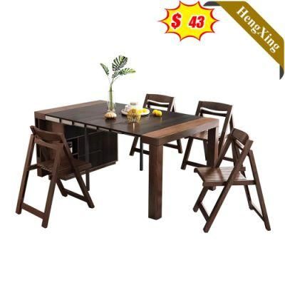 Modern Design Log Color Living Room Furniture Wooden Dining Table with Chair