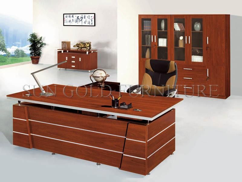 Popular Classical Headmaster Wooden Office Table with File Cabinet (SZ-OD271)
