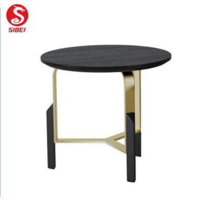 Cheap Price Living Room Furniture Modern Black Painted Tempered Glass Small Coffee Table Metal Frame Tea Table