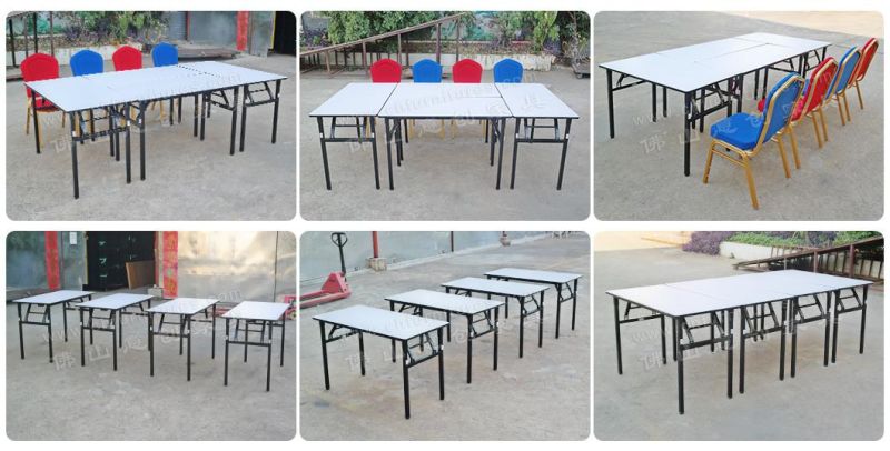 Hyc-T14 Wholesale Iron Folding Conference Office Table for Restaurant